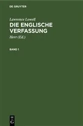 Book cover of Lawrence Lowell: Die englische Verfassung. Band 1 by Unknown