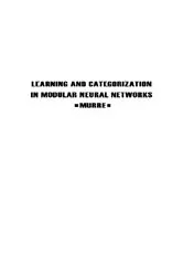 Book cover of Learning and Categorization in Modular Neural Networks by Jacob M.J. Murre