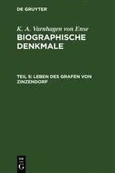 Book cover of Leben des Grafen von Zinzendorf by K. A. Varnhagen von Ense
