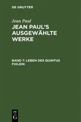 Book cover of Leben des Quintus Fixlein by Jean Paul