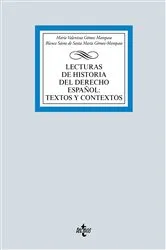 Book cover of Lecturas de Historia del Derecho Español: Textos y contextos by María Valentina Gómez Mampaso