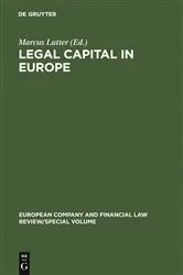 Book cover of Legal Capital in Europe by Marcus Lutter