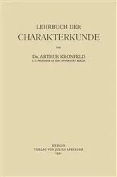 Book cover of Lehrbuch der Charakterkunde by Arthur Kronfeld