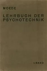 Book cover of Lehrbuch der Psychotechnik by Moede Moede