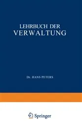 Book cover of Lehrbuch der Verwaltung by H. Peters
