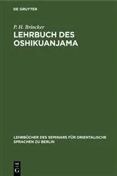 Book cover of Lehrbuch des Oshikuanjama by P. H. Brincker