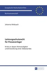 Book cover of Leistungsschutzrecht fuer Presseverleger by Johanna Wiebusch