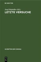 Book cover of Letzte Versuche by Josef Hofmiller