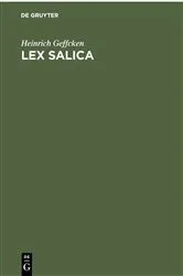 Book cover of Lex Salica by Heinrich Geffcken
