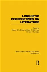Book cover of Linguistic Perspectives on Literature (RLE Linguistics C: Applied Linguistics) by Marvin K.L. Ching