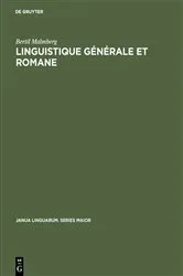 Book cover of Linguistique générale et romane by Bertil Malmberg