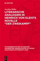 Book cover of Literarische Analogien in Heinrich von Kleists Novelle „Der Zweikampf“ by Joachim Müller
