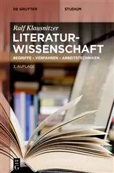 Book cover of Literaturwissenschaft (3rd ed.) by Ralf Klausnitzer