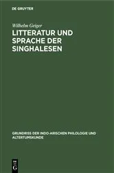 Book cover of Litteratur und Sprache der Singhalesen by Wilhelm Geiger