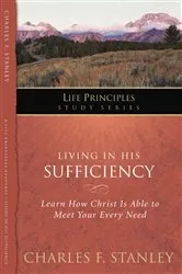 Book cover of Living in His Sufficiency by Charles F. Stanley