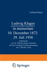 Book cover of Ludwig Klages in memoriam — 10. Dezember 1872 – 29. Juli 1956 by W. Hager