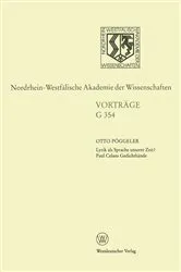 Book cover of Lyrik als Sprache unserer Zeit? Paul Celans Gedichtbände by Otto Pöggeler