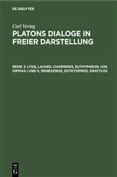Book cover of Lysis, Laches, Charmides, Euthyphron, Ion, Hippias I und II, Menexenos, Euthydemos, Kratylos by Carl Vering