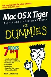 Book cover of Mac OS X Tiger All-in-One Desk Reference For Dummies by Mark L. Chambers