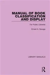 Book cover of Manual of Book Classification and Display by Ernest A. Savage