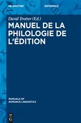 Book cover of Manuel de la philologie de l’édition by David Trotter