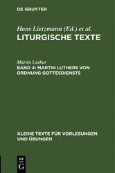 Book cover of Martin Luthers von Ordnung Gottesdiensts by Hans Lietzmann