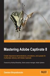 Book cover of Mastering Adobe Captivate 8 by Damien Bruyndonckx