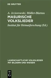 Book cover of Masurische Volkslieder by A. Jeziorowski