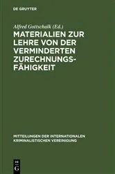 Book cover of Materialien zur Lehre von der verminderten Zurechnungsfähigkeit by Alfred Gottschalk