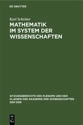 Book cover of Mathematik im System der Wissenschaften by Karl Schröter