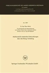 Book cover of Mathematisch-statistische Untersuchungen über die Erlang-Verteilung by Klaus Heinz