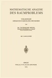 Book cover of Mathematische Analyse des Raumproblems by Hermann Weyl