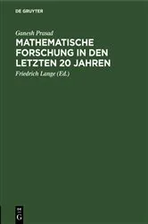 Book cover of Mathematische Forschung in den letzten 20 Jahren by Ganesh Prasad