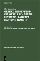 Book cover of Max Hachenburg: Gesetz betreffend die Gesellschaften mit beschränkter Haftung (GmbHG). Gesamtregister (7th ed.) by Unknown