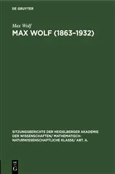 Book cover of Max Wolf (1863–1932) by Max Wolf
