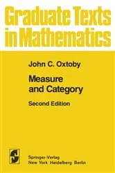 Book cover of Measure and Category (2nd ed.) by John C. Oxtoby