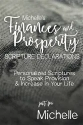 Book cover of Michelle's Finances and Prosperity Scripture Declarations by MyVersion llc.