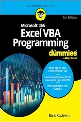 Book cover of Microsoft 365 Excel VBA Programming For Dummies (7th ed.) by Dick Kusleika
