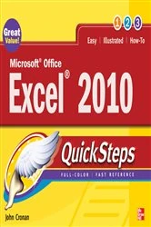 Book cover of Microsoft Office Excel 2010 QuickSteps by John Cronan