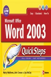 Book cover of Microsoft Office Word 2003 QuickSteps by Martin S. Matthews