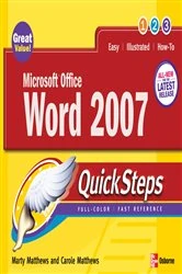 Book cover of Microsoft Office Word 2007 QuickSteps by Marty Matthews