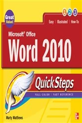 Book cover of Microsoft Office Word 2010 QuickSteps (2nd ed.) by Marty Matthews
