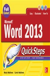 Book cover of Microsoft® Word 2013 QuickSteps (3rd ed.) by Carole Matthews