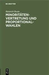 Book cover of Minoritätenvertretung und Proportionalwahlen by Unknown