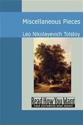 Book cover of Miscellaneous Pieces by Leo Nikolayevich Tolstoy