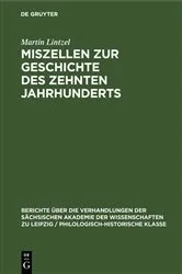 Book cover of Miszellen zur Geschichte des zehnten Jahrhunderts by Martin Lintzel