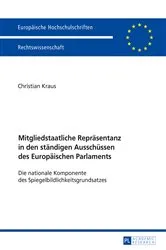 Book cover of Mitgliedstaatliche Repraesentanz in den staendigen Ausschuessen des Europaeischen Parlaments by Christian Kraus