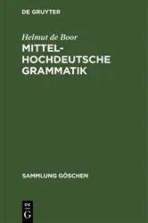 Book cover of Mittelhochdeutsche Grammatik (9th ed.) by Helmut de Boor