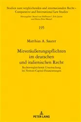 Book cover of Mitveraeußerungspflichten im deutschen und italienischen Recht by Matthias A. Sauter