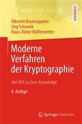 Book cover of Moderne Verfahren der Kryptographie (8th ed.) by Unknown